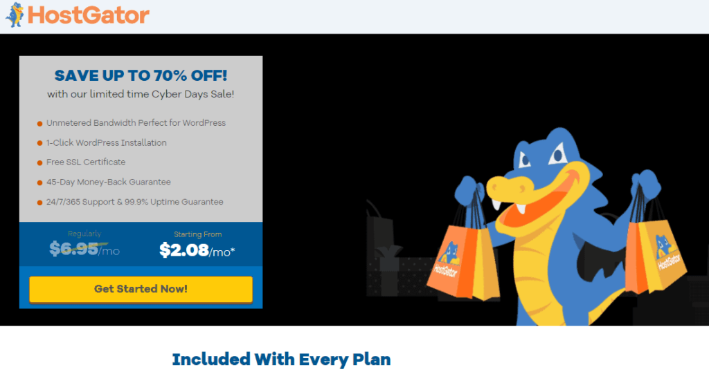 HostGator Shared hosting plans